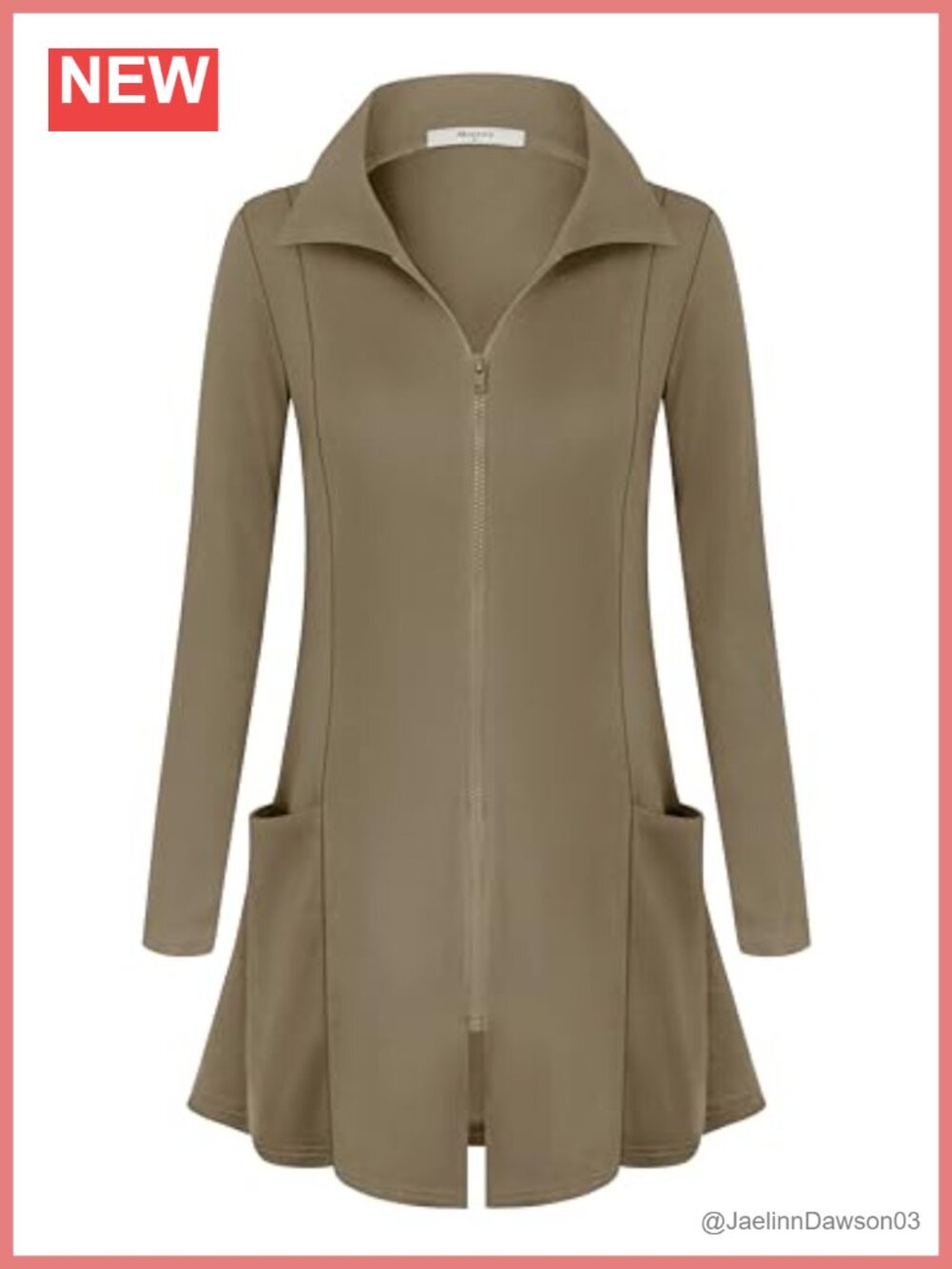 Miusey Women's Zip Up Tunic Hoodie Jacket Lightweight Sweatshirt